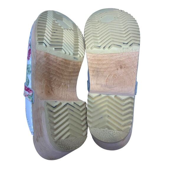 Swedish Torpatoffeln Floral Cottage Core Wooden Clogs Womens EU 42 US 10.5 - Picture 16 of 16
